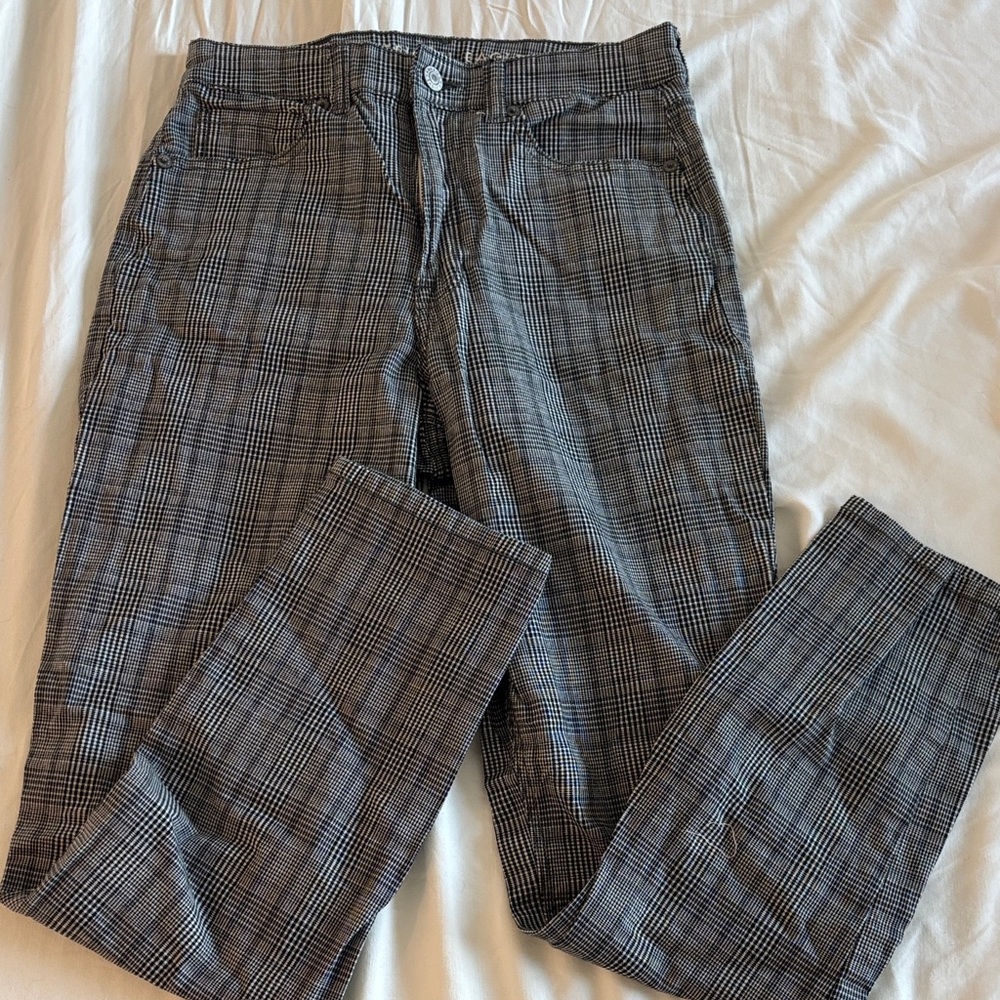 American Eagle Outfitters Black and White Checkered Pants